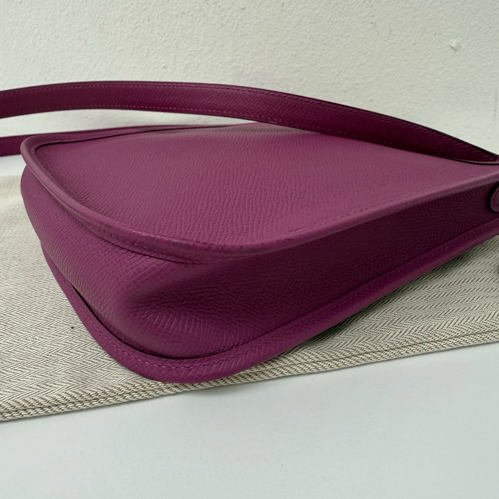 RARE Hermes Purple Evelyn TPM Epsom Mini Shoulder Handbag with ALL Leather STRAP - Picture 9 of 13